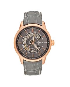 Men's Davies Genuine Leather Grey Dial Watch