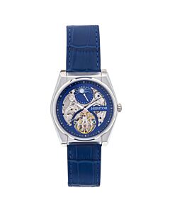 Men's Daxton Genuine Leather Blue Dial Watch