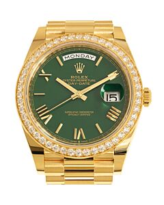 Men's Day-Date 40 18kt Yellow Gold Rolex President Green Dial Watch