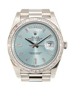 Men's Day-Date 40 Platinum Rolex President Ice Blue Dial Watch
