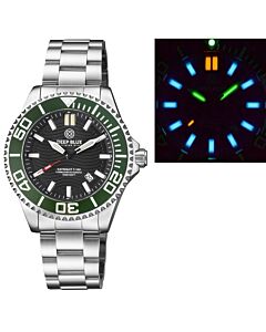Mens-Daynight-T-100-Commander-Tritium-Stainless-Steel-Black-Dial-Watch