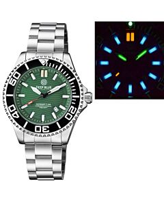 Mens-Daynight-T-100-Commander-Tritium-Stainless-Steel-Green-Dial-Watch
