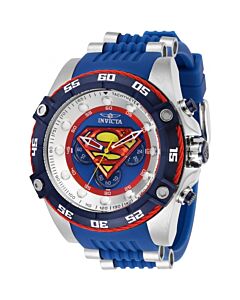 Men's DC Comics Chronograph Silicone and Stainless Steel and Polyurethane Blue Dial Watch