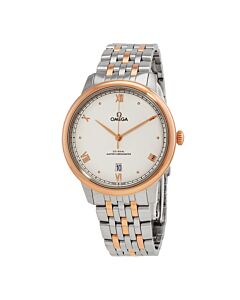 Men's De Ville Stainless Steel and 18kt Rose Gold Silver-tone Dial Watch
