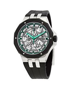 Men's Delfin Mecano Rubber Green (Skeleton) Dial Watch