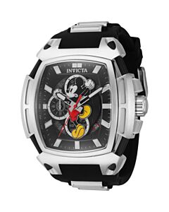 Men's Disney Limited Edition Chronograph Silicone and Stainless Steel Black Dial Watch