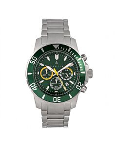 Mens-Dive-Chrono-500-Chronograph-Stainless-Steel-Green-Dial-Watch