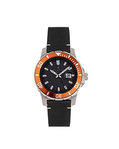 Men's Dive Pro 200 Genuine Leather Black Dial Watch