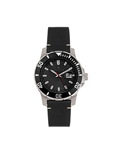 Men's Dive Pro 200 Genuine Leather Black Dial Watch