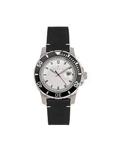 Men's Dive Pro 200 Genuine Leather White Dial Watch