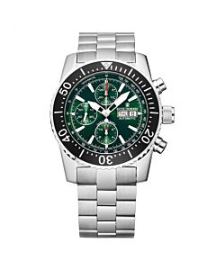 Mens-Diver-Chronograph-Stainless-Steel-Green-Dial-Watch