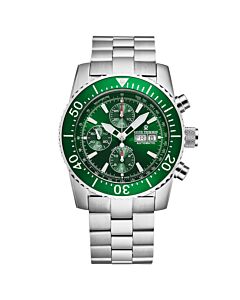 Men's Diver Chronograph Stainless Steel Green Dial Watch