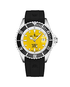 Men's Diver Rubber Yellow Dial Watch