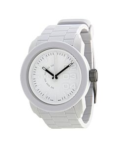 Mens-Double-Down-Rubber-White-Dial