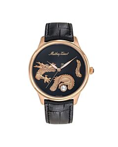 Men's Dragon Limited Edition Genuine Leather Multi-Color Dial Watch