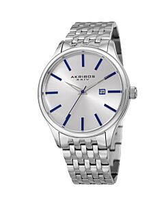 Mens Dress Stainless Steel Silver-tone Dial Watch