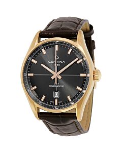 Men's DS-1 Powermatic 80 Leather Grey Dial Watch