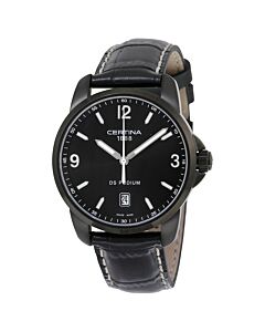 Men's DS Podium Leather Black Dial Watch