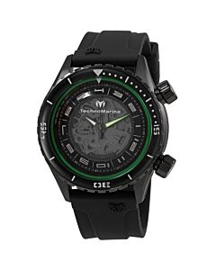 Men's Dual Zone Silicone Black and Transparent Dial Watch