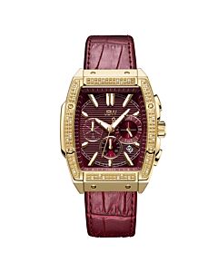 Men's Echelon Chronograph Leather Red Dial Watch