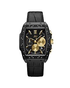 Men's Echelon Leather Black Dial Watch