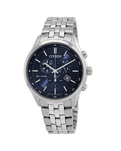 Men's Eco-Drive Chronograph Stainless Steel Blue Dial Watch