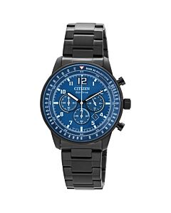 Men's Eco-Drive Chronograph Stainless Steel Blue Dial Watch