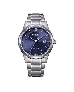Men's Eco-Drive Stainless Steel Blue Dial Watch