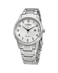 Men's Eco-Drive Stainless Steel Silver Dial Watch