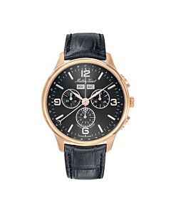 Men's Edmond 5040F Chronograph Leather Black Dial Watch