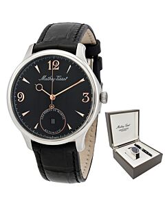 Men's Edmond Auto Havana Genuine Leather Black Dial Watch