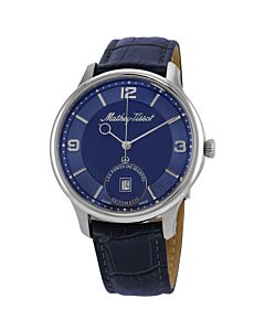Men's Edmond Automatic Leather Blue Dial Watch