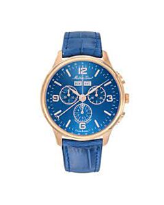 Men's Edmond Chronograph Leather Blue Dial Watch
