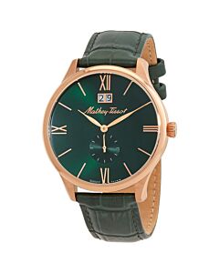 Men's Edmond Genuine Leather Green Dial Watch