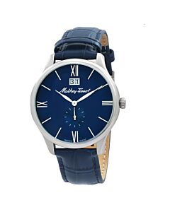 Men's Edmond Leather Blue Dial Watch