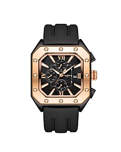 Men's Elegance Classique Silicone Black Dial Watch