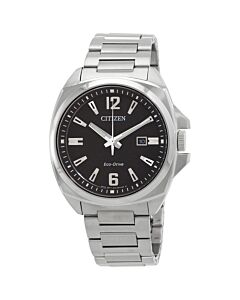 Men's Endicott Stainless Steel Black Dial Watch