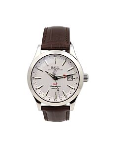 Men's Engineer II Leather Silver Dial Watch