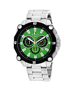Men's Enzo Chronograph Stainless Steel Green Dial Watch