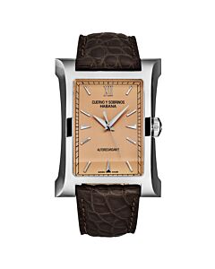 Men's Esplndos 1882 Leather Rose Gold-tone Dial Watch