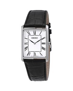 Men's Essentials Leather White Dial Watch
