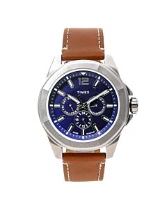 Men's Essex Avenue Chronograph Leather Blue Dial Watch