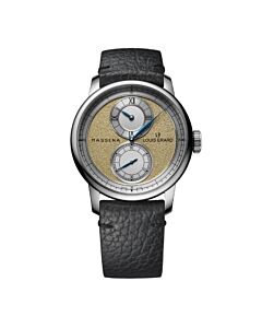 Men's Excellence Leather Champagne Dial Watch