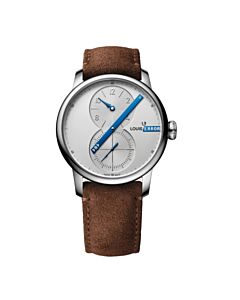 Men's Excellence Leather White Dial Watch