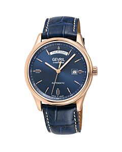 Men's Excelsior Leather Blue Dial Watch