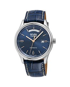 Men's Excelsior Leather Blue Dial Watch