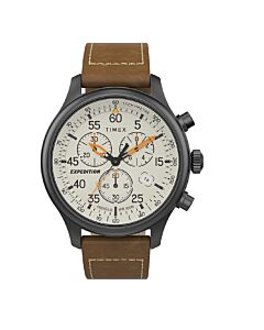Men's Expedition Chronograph Leather Cream Dial Watch