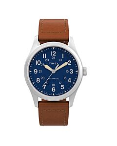 Men's Expedition North Field Leather Blue Dial Watch