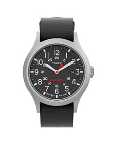 Men's Expedition North Leather Black Dial Watch