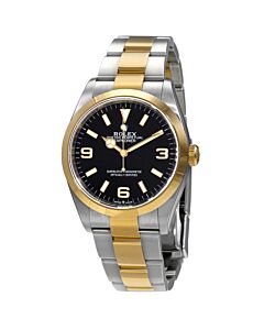 Men's Explorer Stainless Steel with Yellow Gold Oyster Links Black Dial Watch